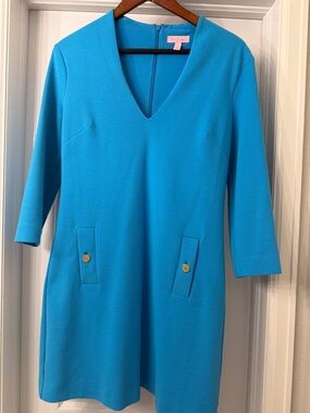 Lilly Pulitzer Turquoise V-Neck Mini Dress